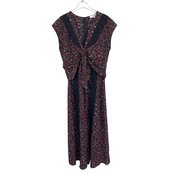 Thakoon Collective Floral Lace Maxi Dress Dark Floral Prairie Boho Sz 4 - Picture 1 of 12